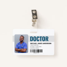 Doctor Hospital Blue ID Badge