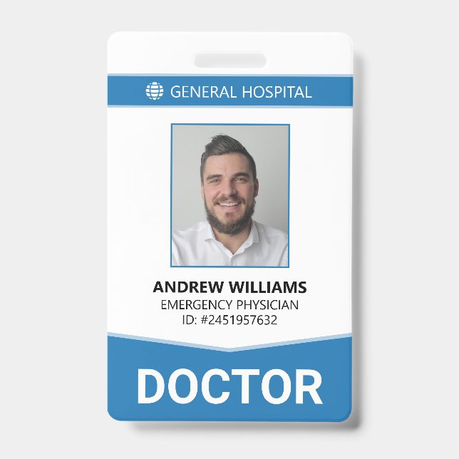 Doctor Hospital Medical Staff ID Badge (Front)