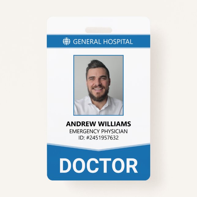 Doctor Hospital Medical Staff ID Badge (Front)