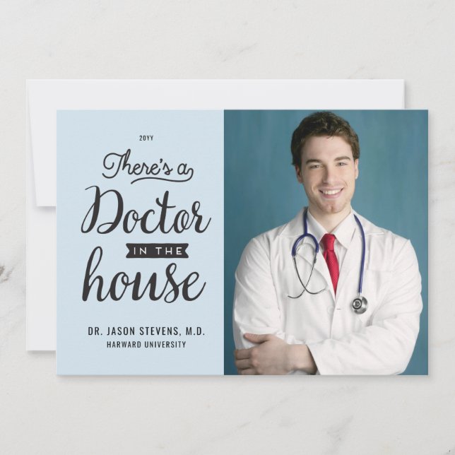 Doctor in House Medical Graduation Invitation (Front)