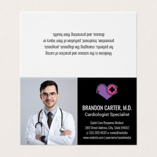 Doctor in Lab Coat  Cardiology Logo Business Card