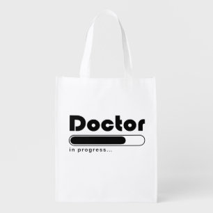 Doctor In Progress Funny Med School Loading Bar Grocery Bag