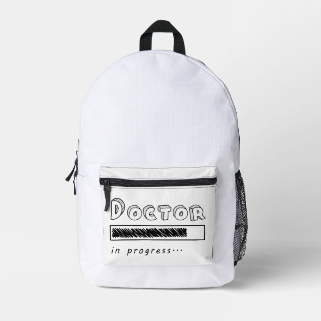 Doctor In Progress Funny Med Student Loading Bar Printed Backpack (Front)