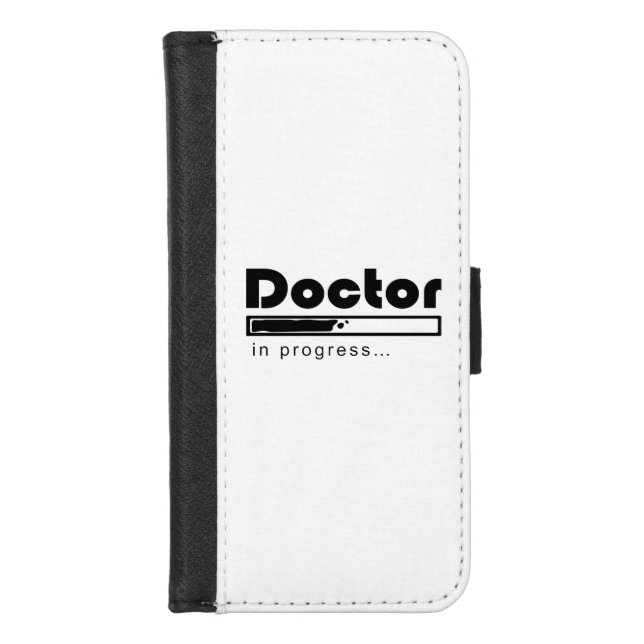 Doctor in Progress Loading Bar Funny Med Student iPhone Wallet Case (Front)