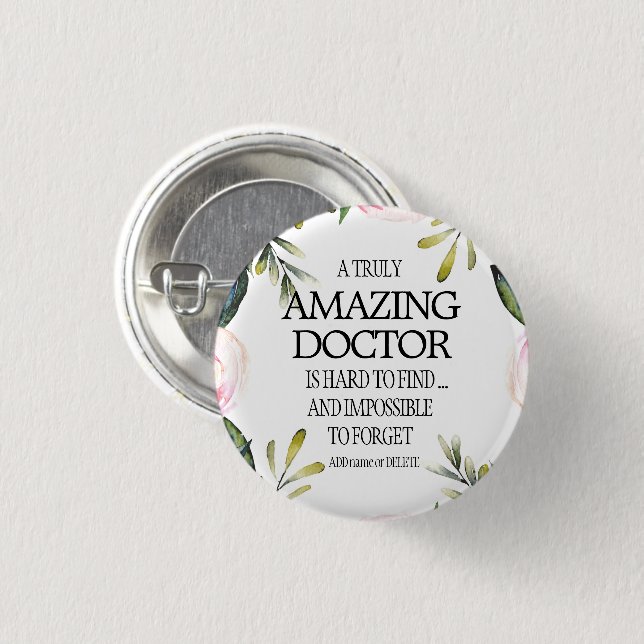 Doctor Leaving Gift Idea Thank you Appreciation Button (Front & Back)