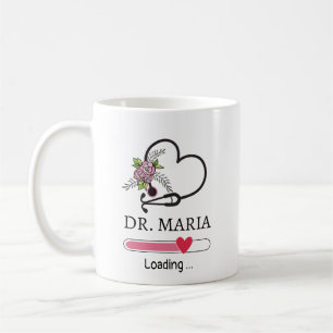 Doctor Loading Heart Stethoscope Personalized Name Coffee Mug