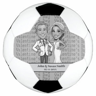 doctor love CARTOON COUPLE grey Soccer Ball