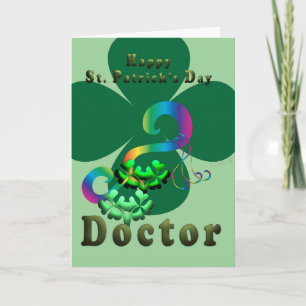 Doctor lucky clover Shamrock clover St. Patrick's Thank You Card