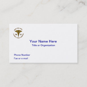 Doctor MD Caduceus VVV Shield Business Card