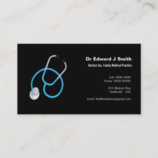 Customizable Doctor MD Medical Business Card Design Template