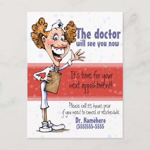 DoctorMedical appointment reminder postcard