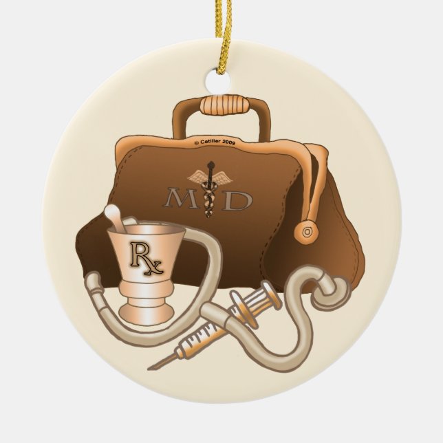 Doctor Medical Bag Ceramic Ornament (Front)