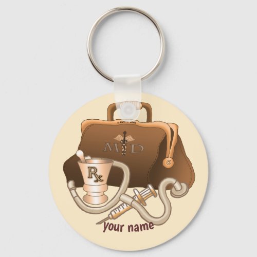 Doctor Medical Bag custom name keychain