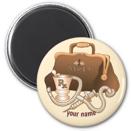 Doctor Medical Bag custom name magnet