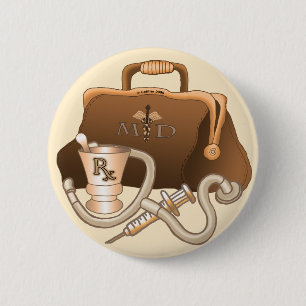Doctor Medical Bag Pinback Button