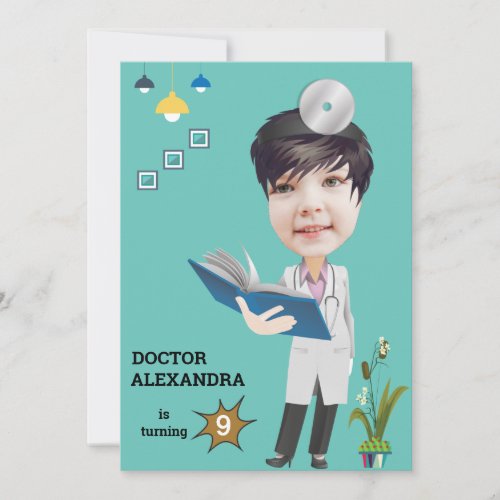 Doctor Medical Female Photo Sensational Birthday  Invitation