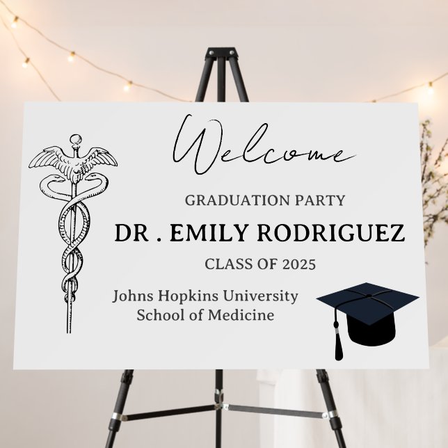 Doctor Medical Graduation Party Welcome Sign (In Situ (Stand))