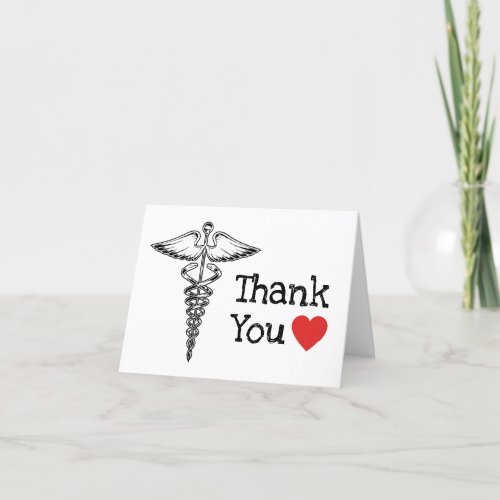 Doctor Medical Heart Nurse Health Care Nursing Thank You Card