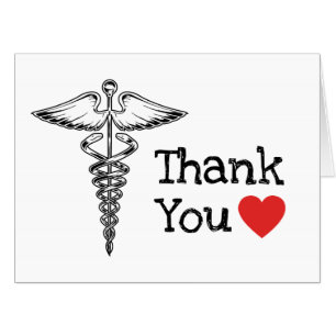 Doctor Medical Heart Nurse Health Care Thank You Card