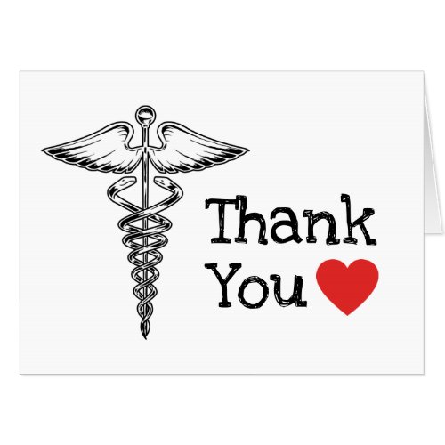 Doctor Medical Heart Nurse Health Care Thank You Card