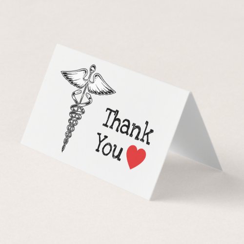 Doctor Medical Heart Nurse Nursing Thank You Business Card