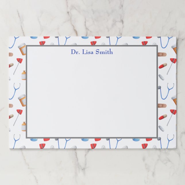 Doctor medical instrumental patterned office paper pad (Front)