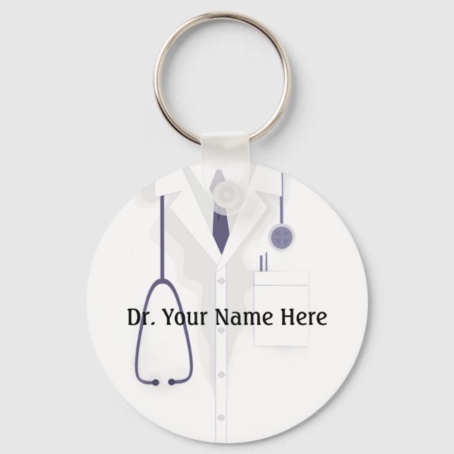 Doctor Medical Jacket Button Keychain (Front)