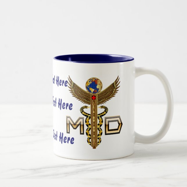 Doctor Medical  Logo VIEW ABOUT Design Two-Tone Coffee Mug (Right)