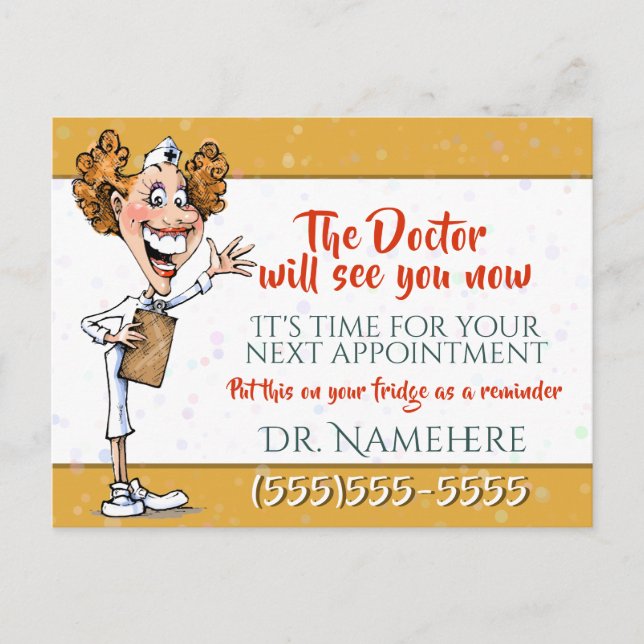 Doctor Medical Reminder Customizable Card gold (Front)