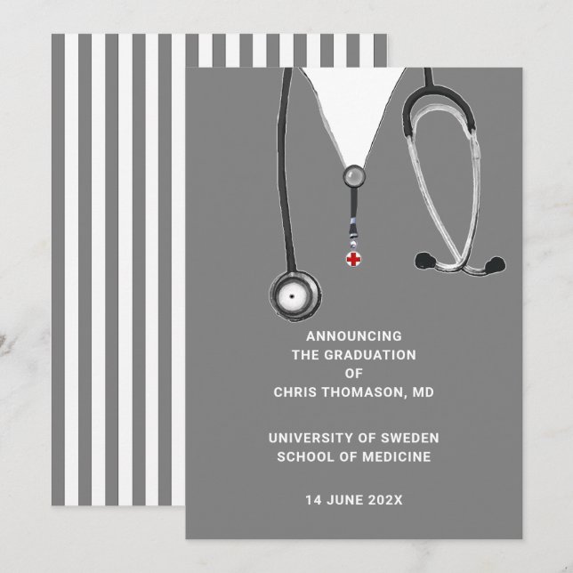 Doctor Medical School Graduation Announcement (Front/Back)