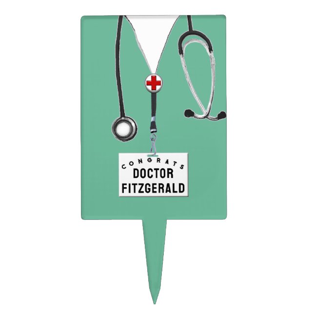 Doctor Medical School Graduation Party Cake Topper (Front)