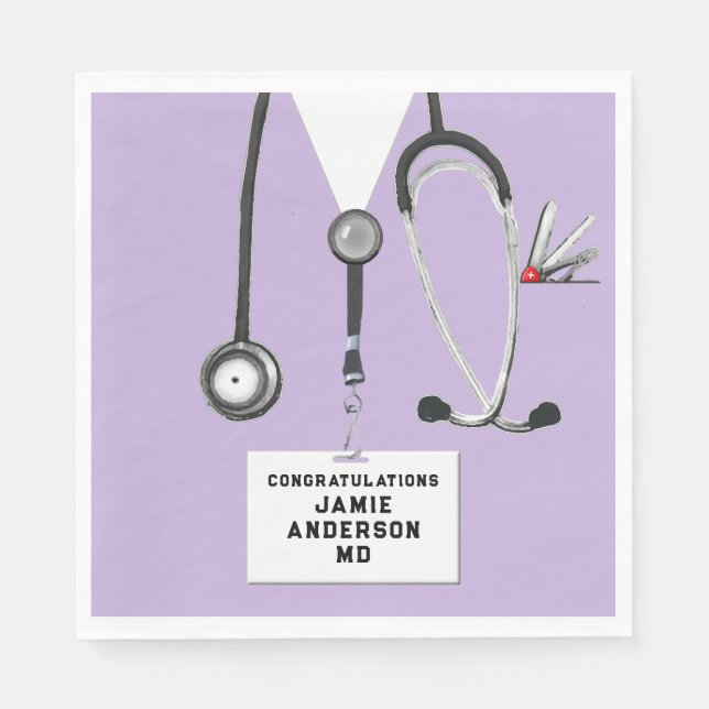 Doctor Medical School Graduation Party Napkins (Front)