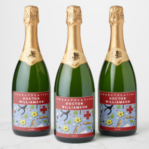Doctor Medical School Graduation Sparkling Wine Label