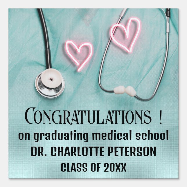 Doctor Medical School Graduation Yard  Sign (Front)