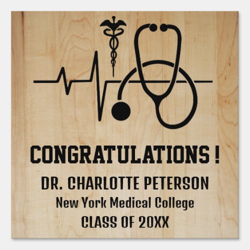 Doctor Medical School Wooden Graduation Yard  Sign