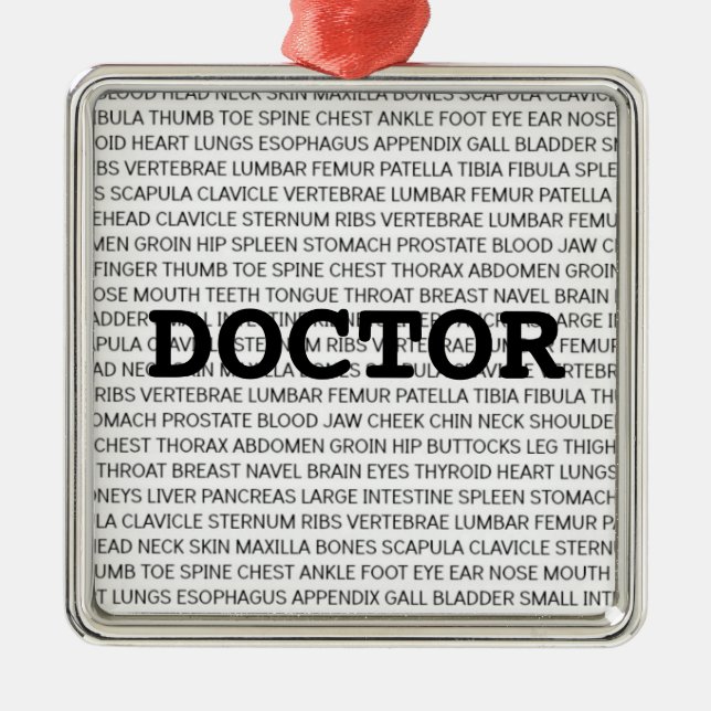 Doctor Medical Terminology Christmas Metal Ornament (Front)