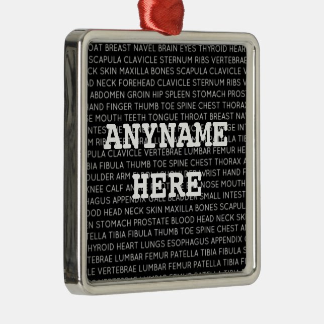 Doctor Medical Terminology Christmas Metal Ornament (Right)