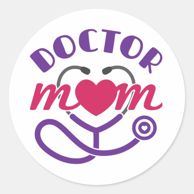 Doctor Mom Classic Round Sticker (Front)