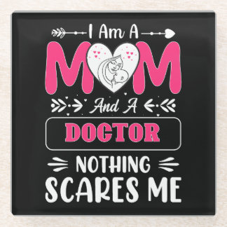 Doctor Mom, Funny Doctor Mom Glass Coaster