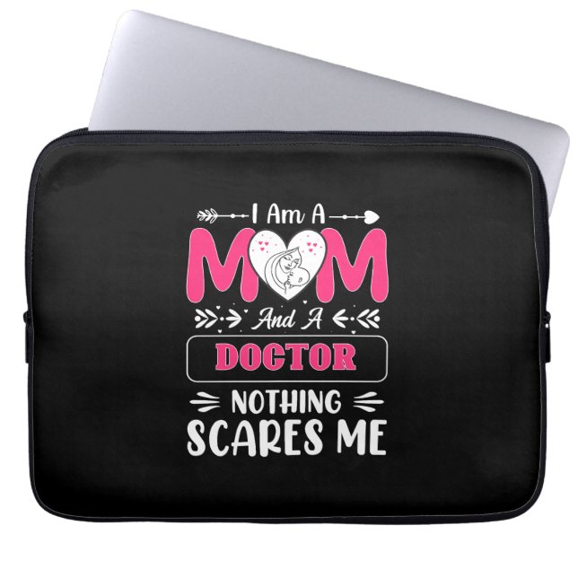 Doctor Mom, Funny Doctor Mom Laptop Sleeve (Front)