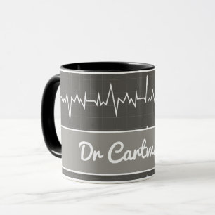 Doctor name custom ECG EKG medical heart gift Mug