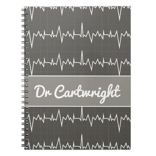 Doctor name custom ECG EKG medical heart gift Notebook