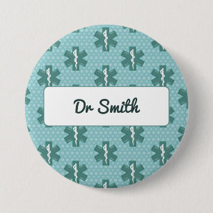 Doctor name custom physician symbol medical gift button