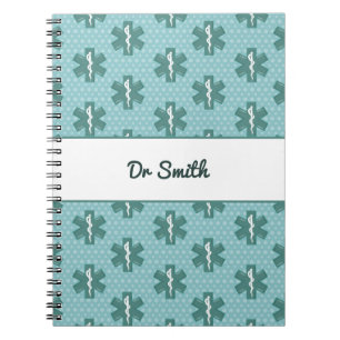 Doctor name custom physician symbol medical gift notebook