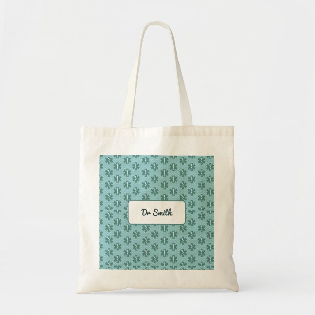 Doctor name custom physician symbol medical gift tote bag (Front)
