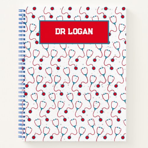 Doctor name custom stethoscope medical gift notebook