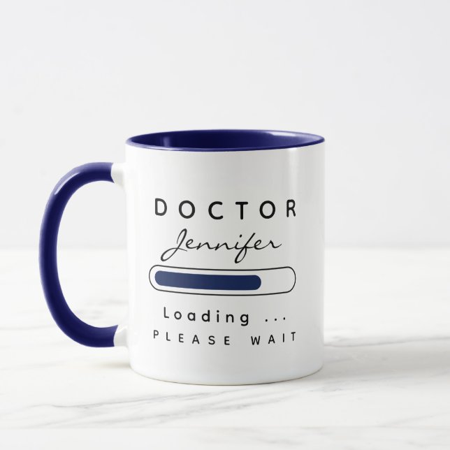 DOCTOR [Name] Loading Navy & White Mug (Left)