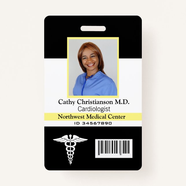 Doctor Name Photo Badge Scanner Code (Front)