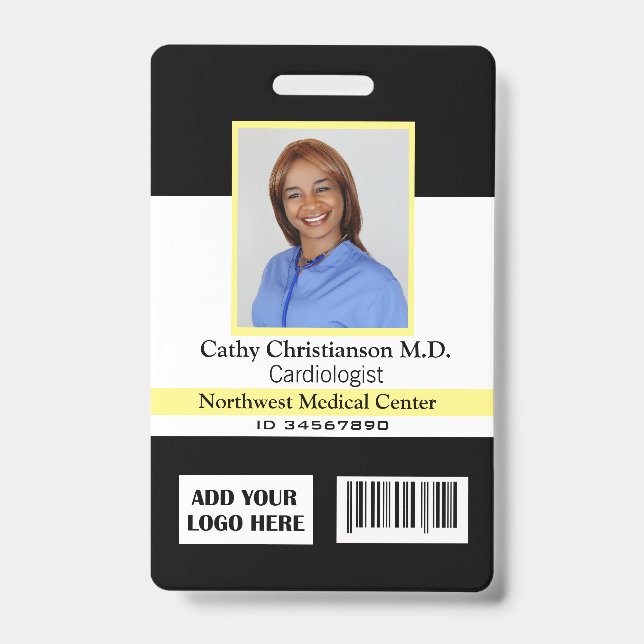Doctor Name Photo Logo Badge Scanner Code (Front)