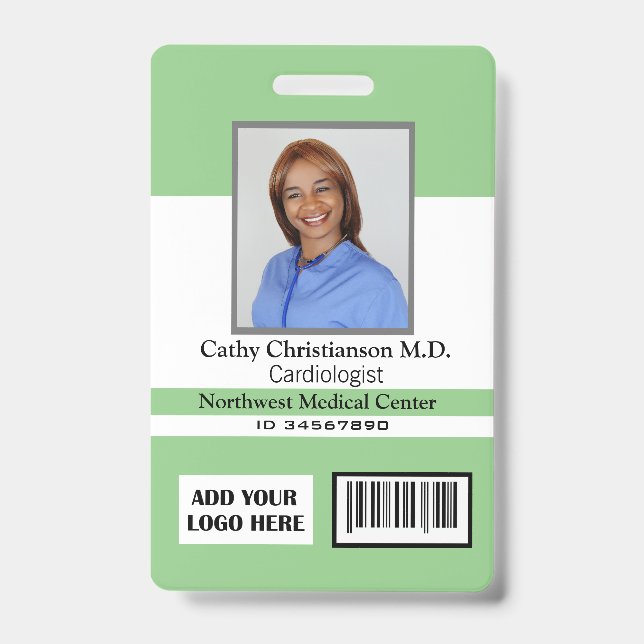 Doctor Name Photo Logo Badge Scanner Code (Front)